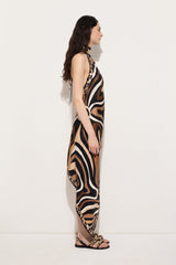 Pucci Marmo Print Long Dress with Halter Neck