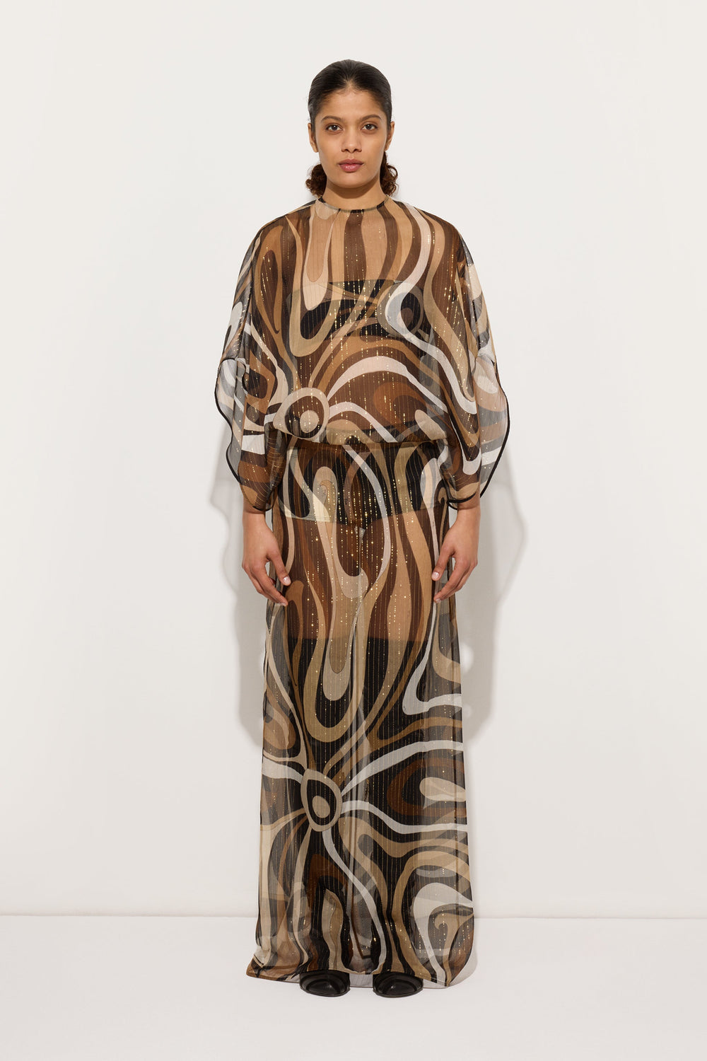 Pucci Marmo Print Long Creponne Dress