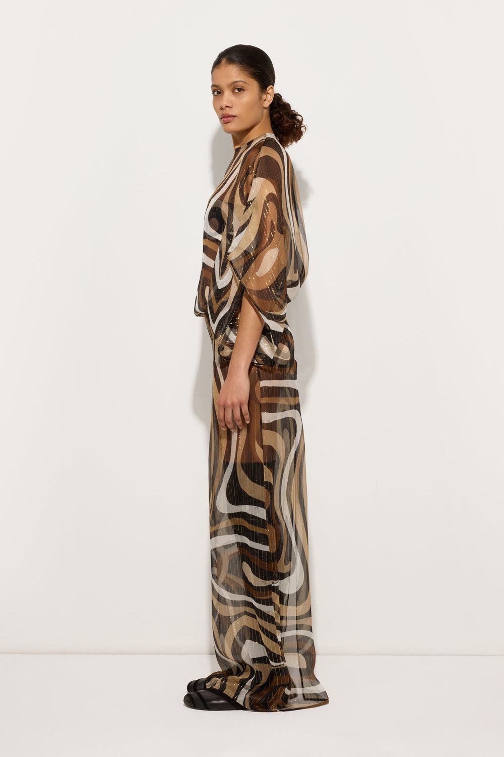 Pucci Marmo Print Long Creponne Dress