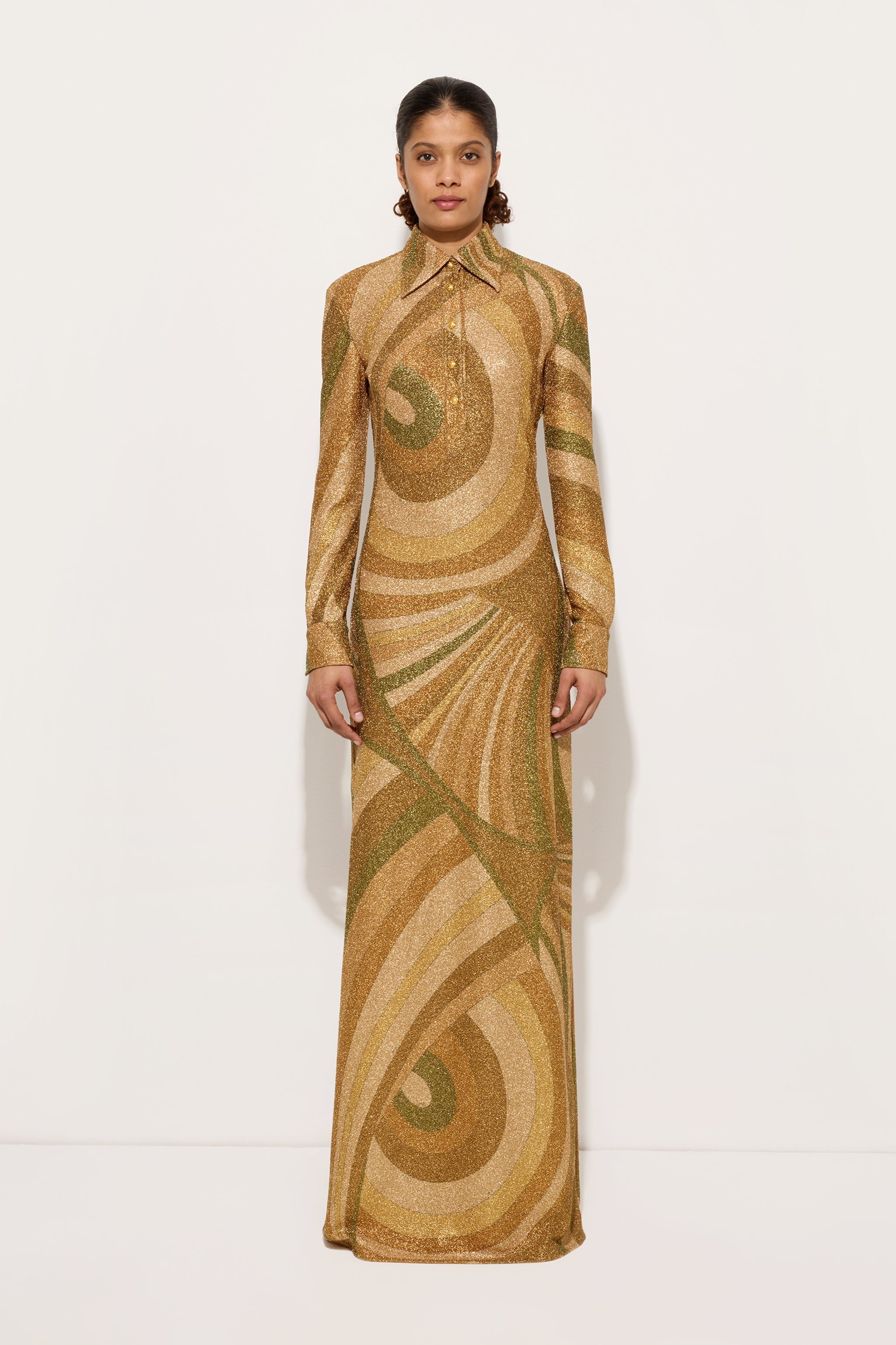 Pucci Iride Print Jersey Lamé Dress