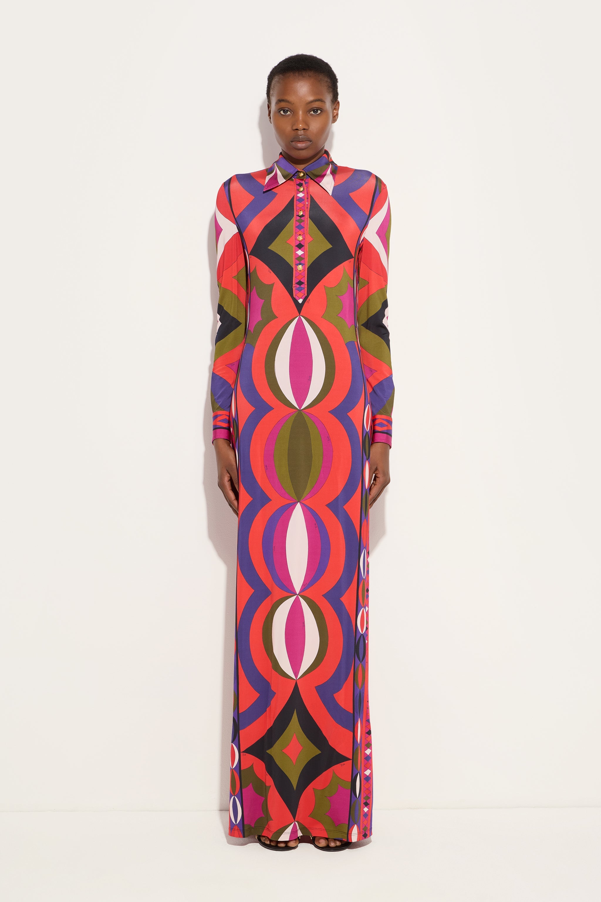 Pucci Collane Print Jersey Satin Dress