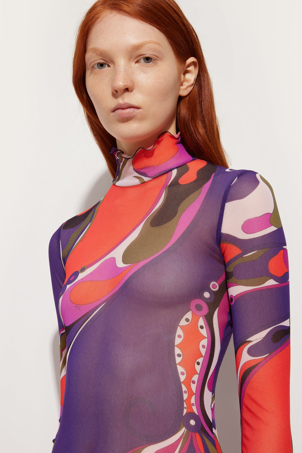 Pucci Orchidee Print Tulle Dress