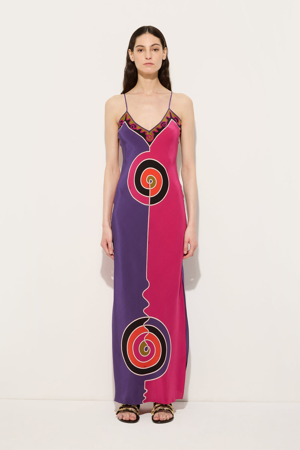 Pucci Astro Print Long Crêpe de Chine Dress