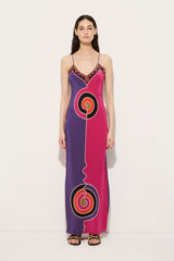 Pucci Astro Print Long Crêpe de Chine Dress