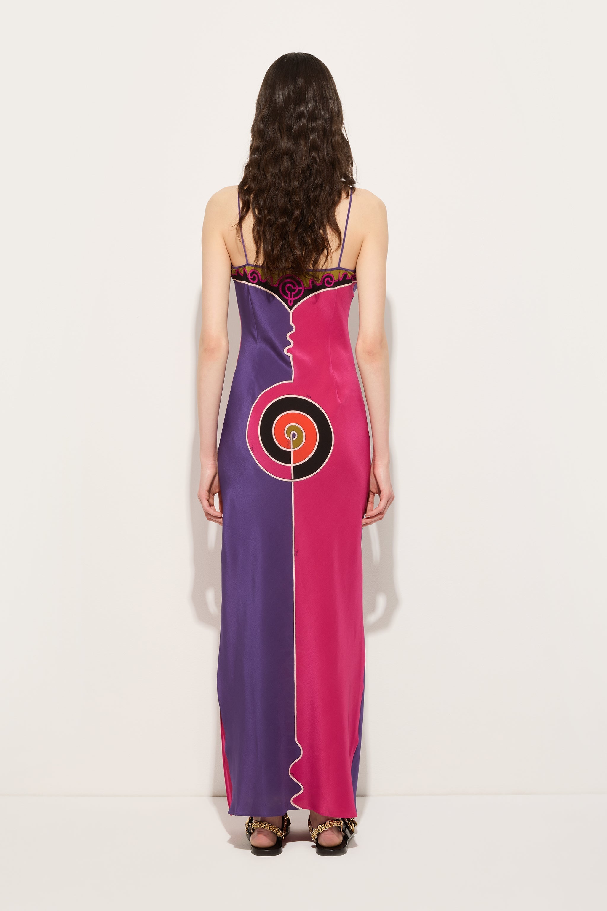Pucci Astro Print Long Crêpe de Chine Dress