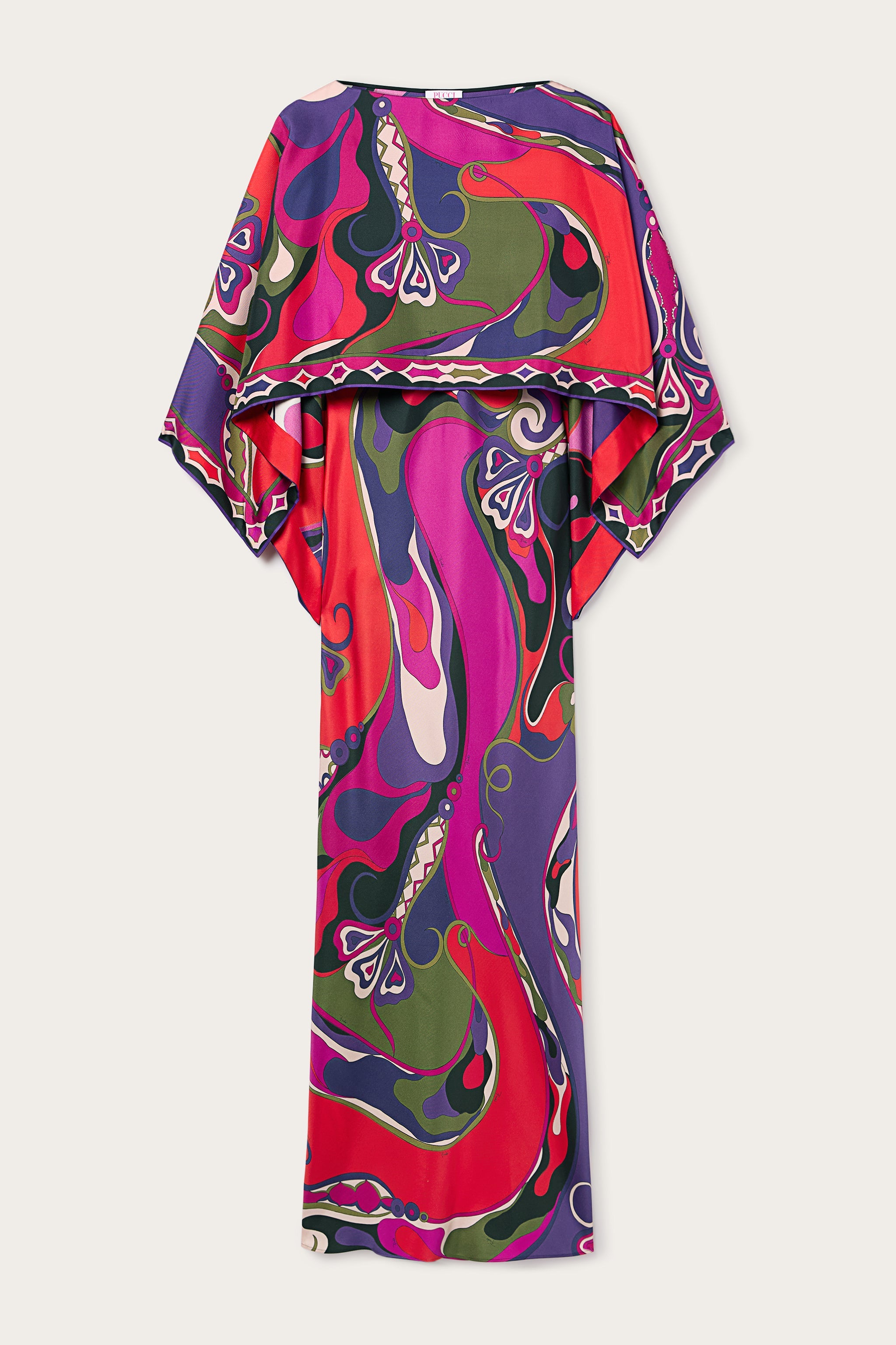 Pucci Orchidee Print Long Dress with Shawl