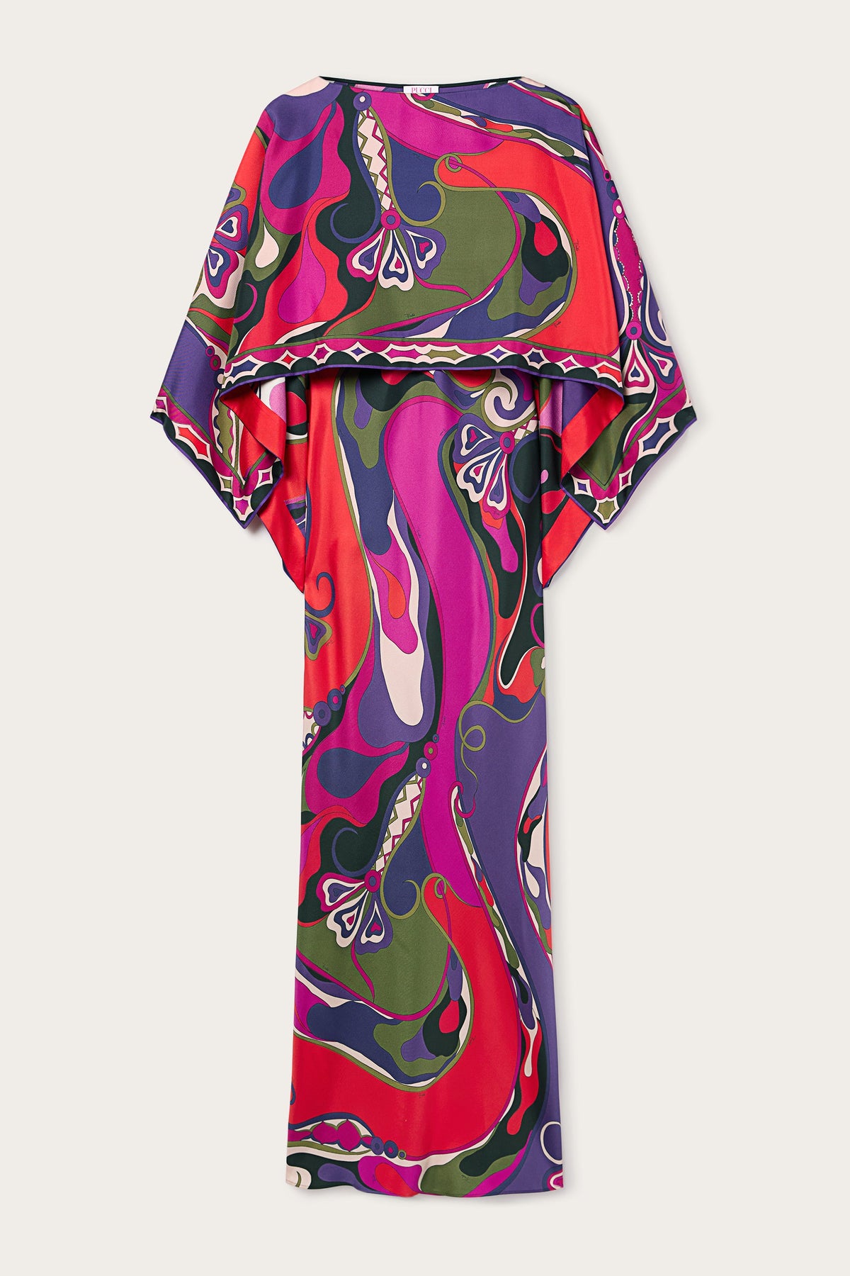 Pucci Orchidee Print Long Dress with Shawl
