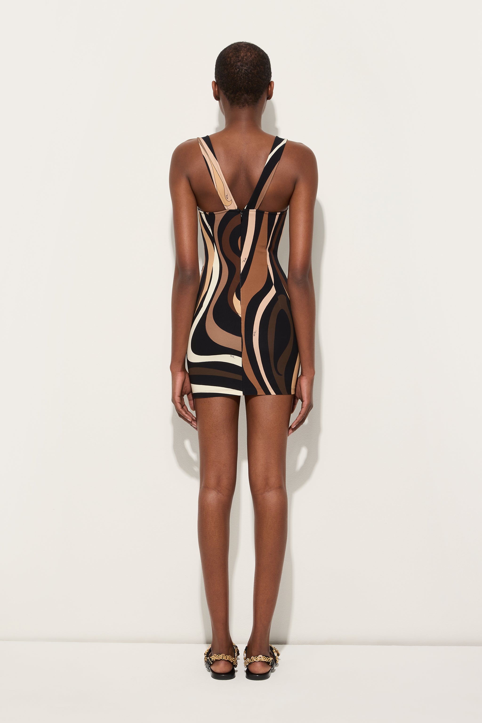 Pucci Marmo Print Mini Dress with Square Neckline