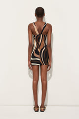 Pucci Marmo Print Mini Dress with Square Neckline