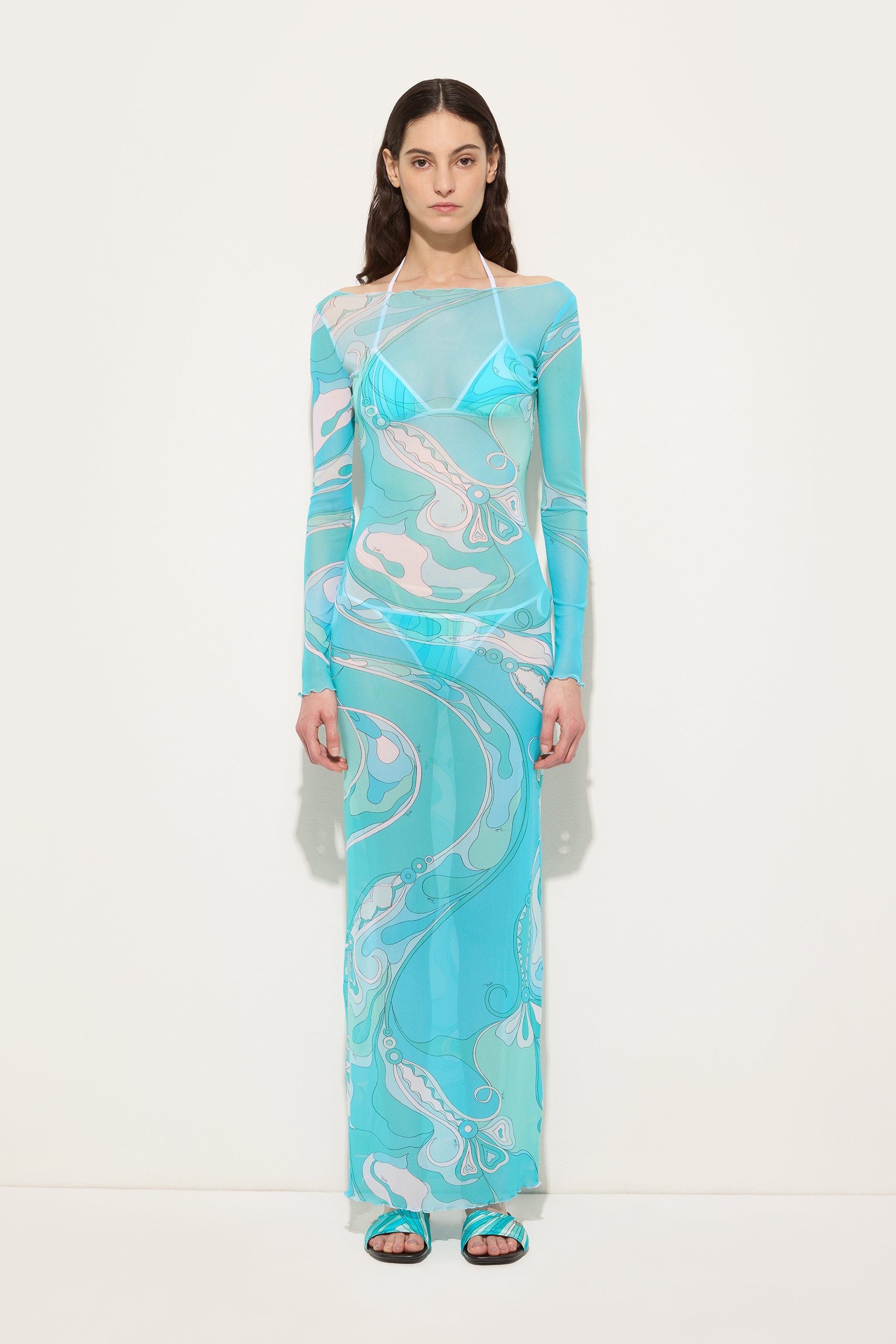 Pucci Orchidee Print Tulle Dress