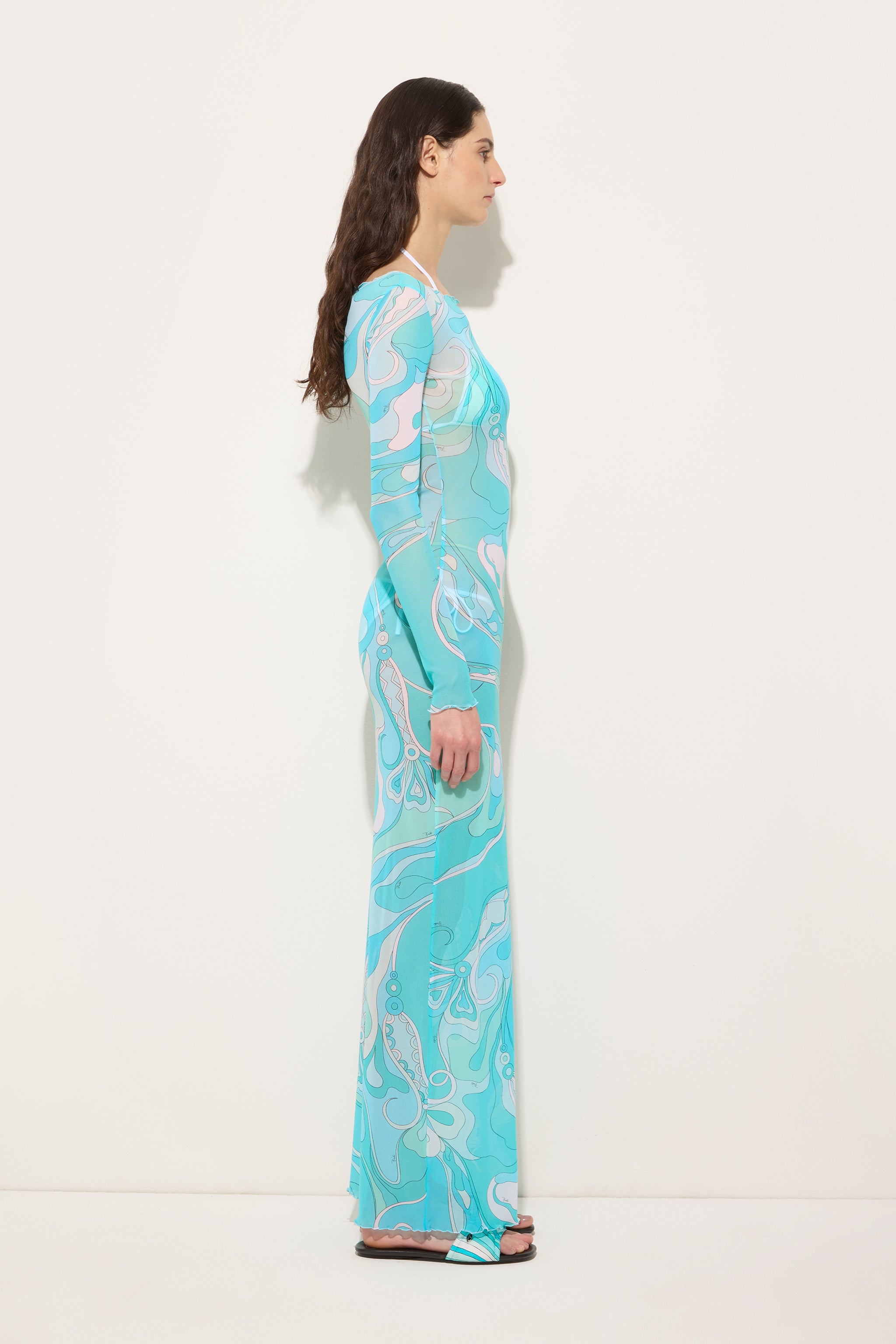 Pucci Orchidee Print Tulle Dress