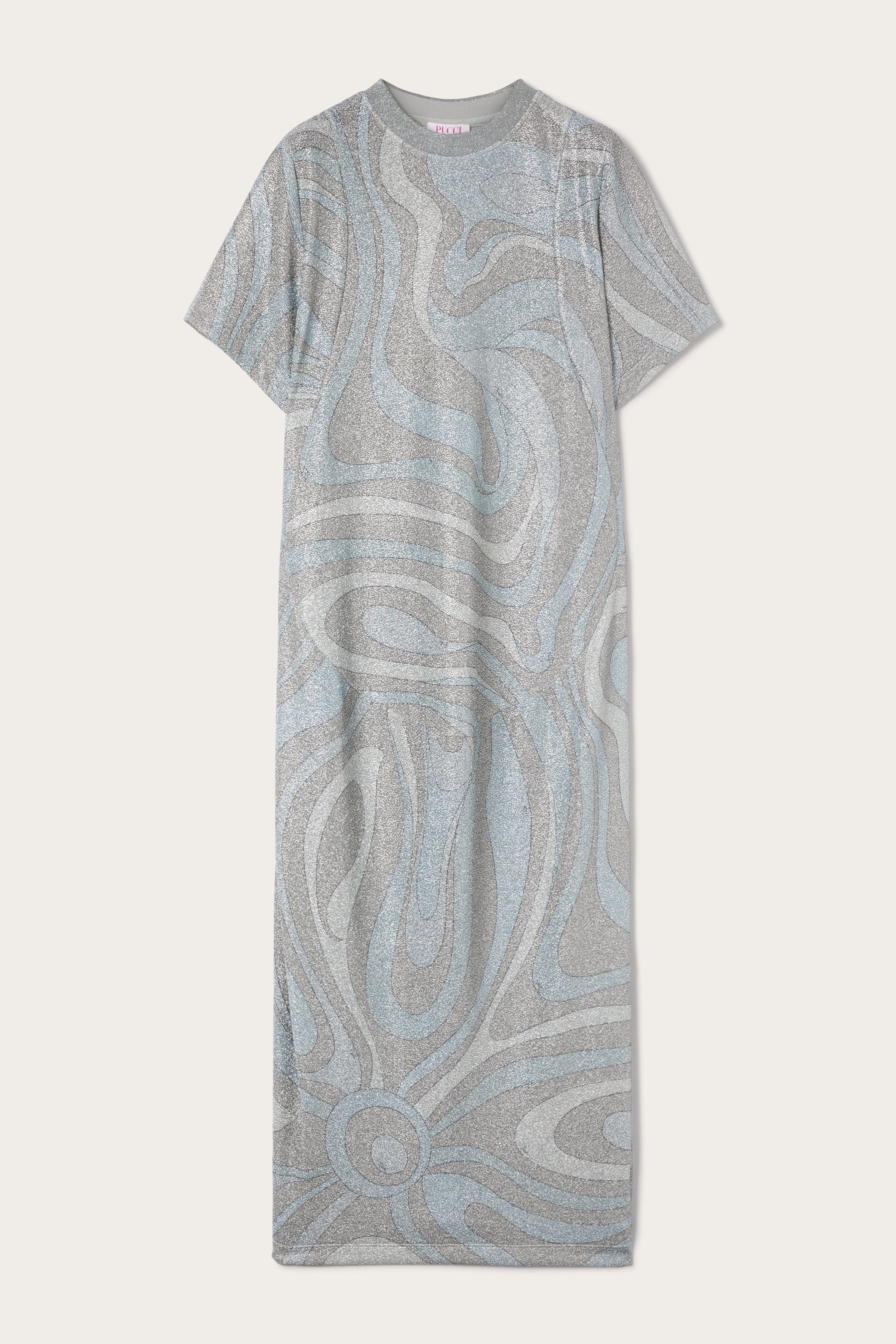 Pucci Marmo Print Dress in Jersey Lamé