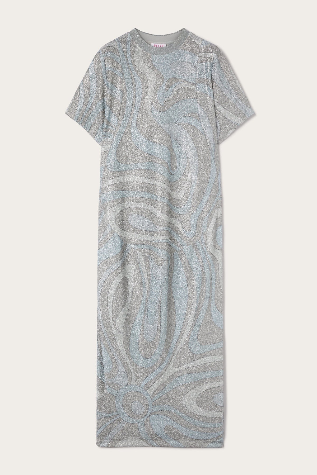 Pucci Marmo Print Dress in Jersey Lamé