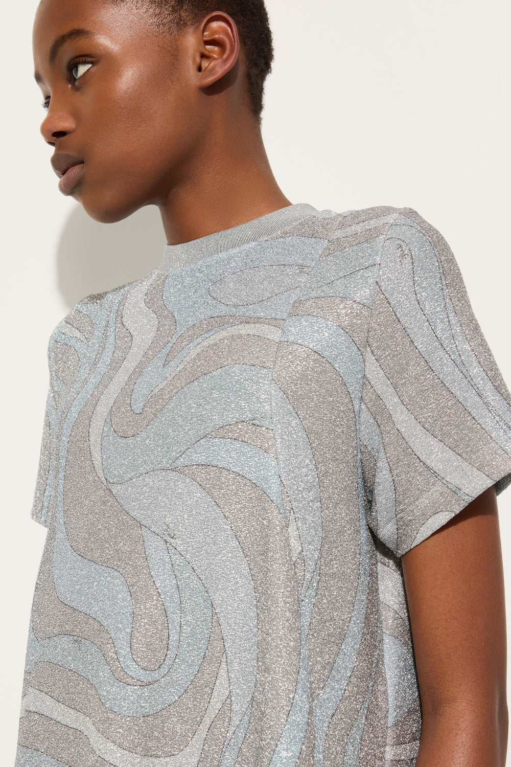 Pucci Marmo Print Dress in Jersey Lamé