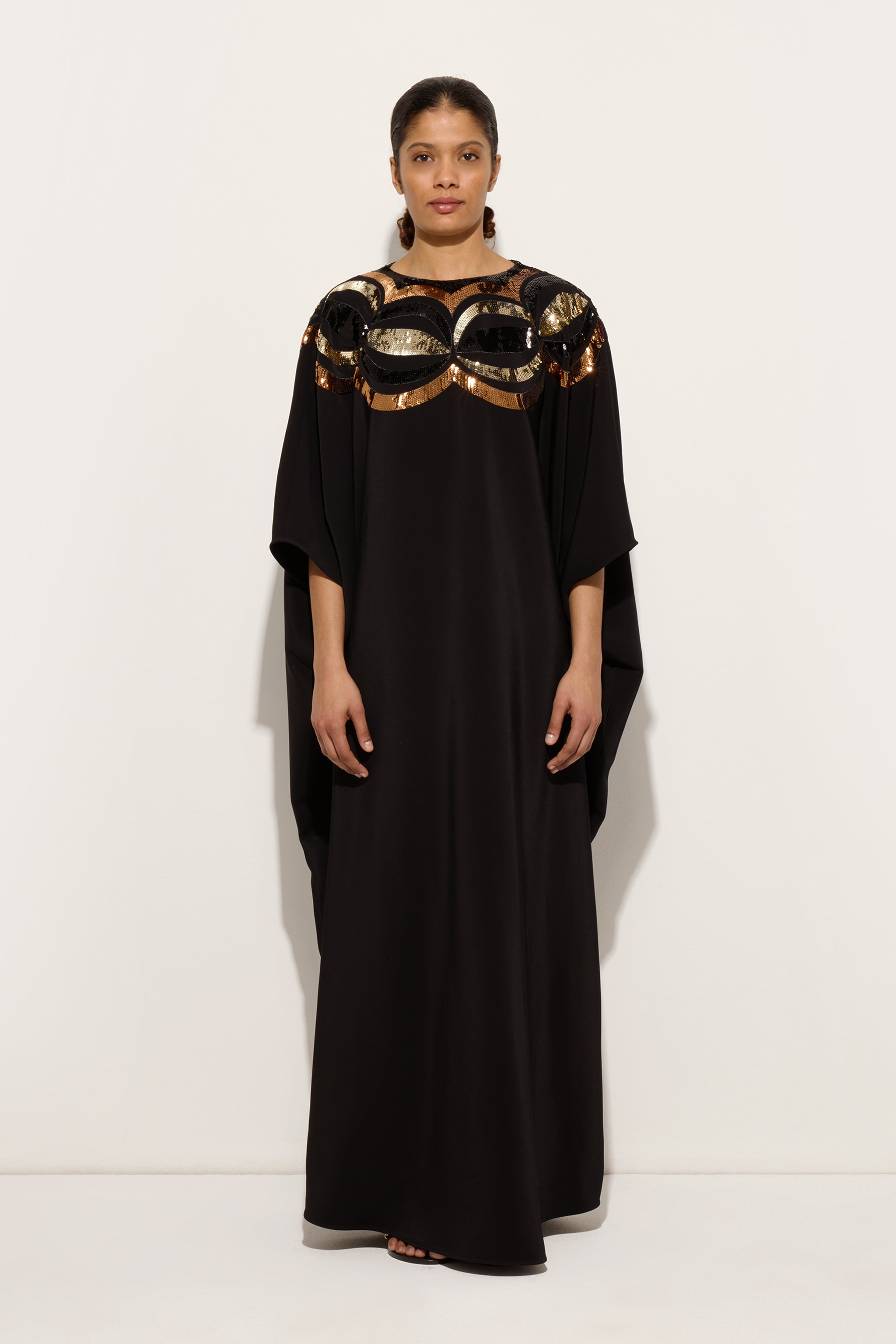 Pucci Long Kaftan with Sequined Collane Embroidery