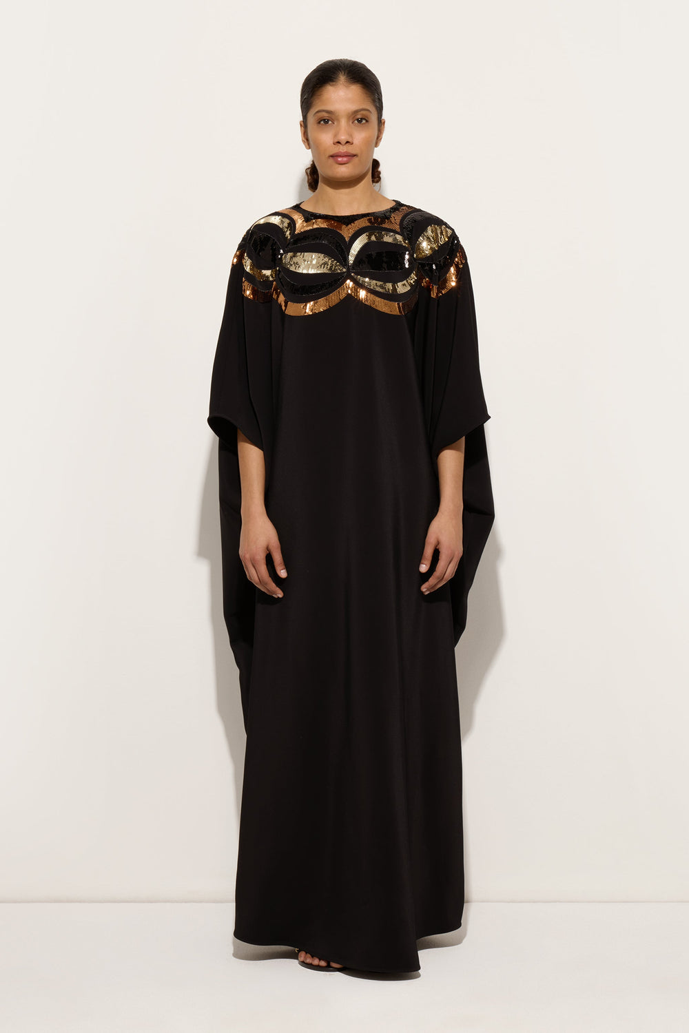 Pucci Long Kaftan with Sequined Collane Embroidery