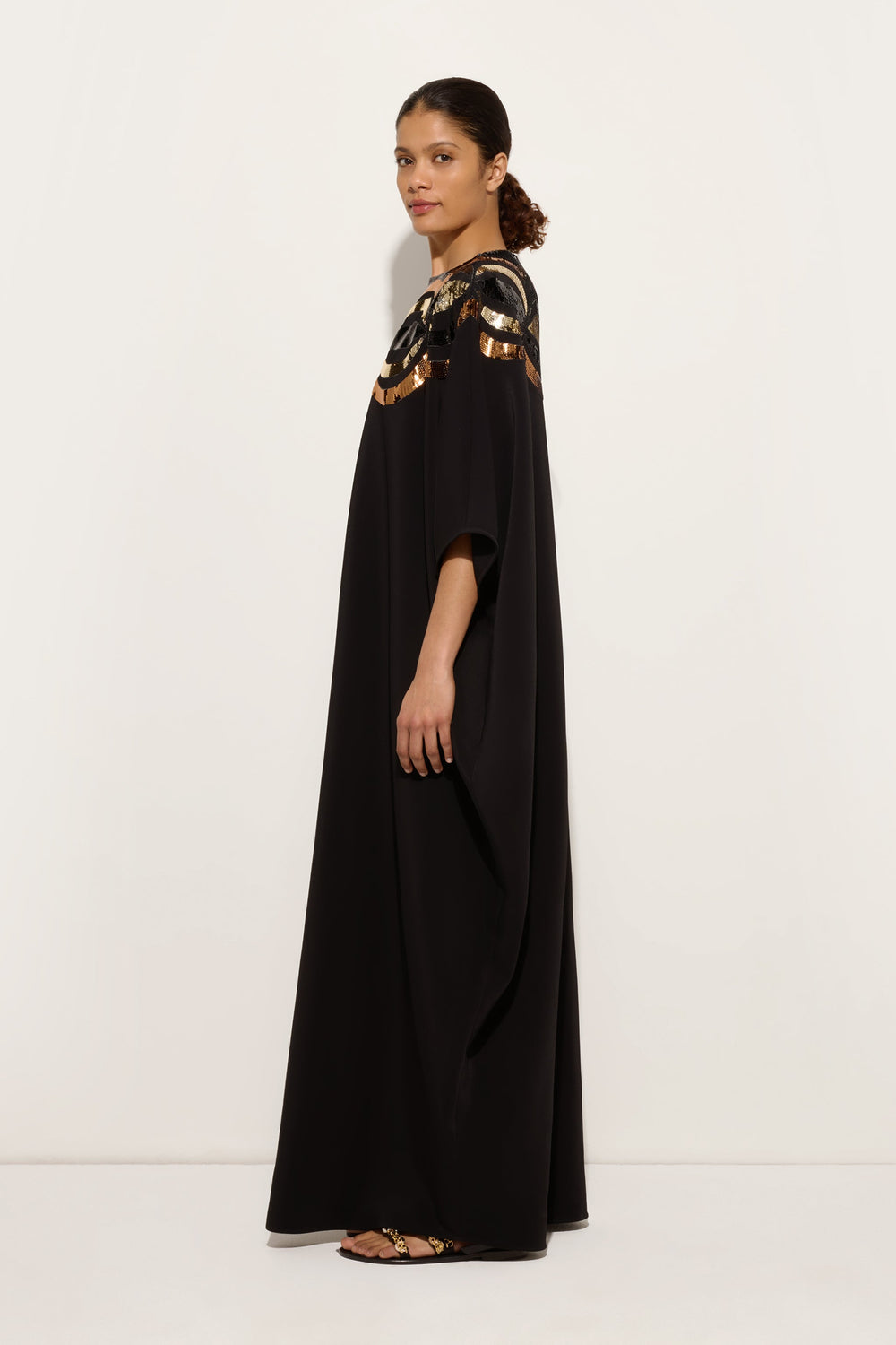 Pucci Long Kaftan with Sequined Collane Embroidery