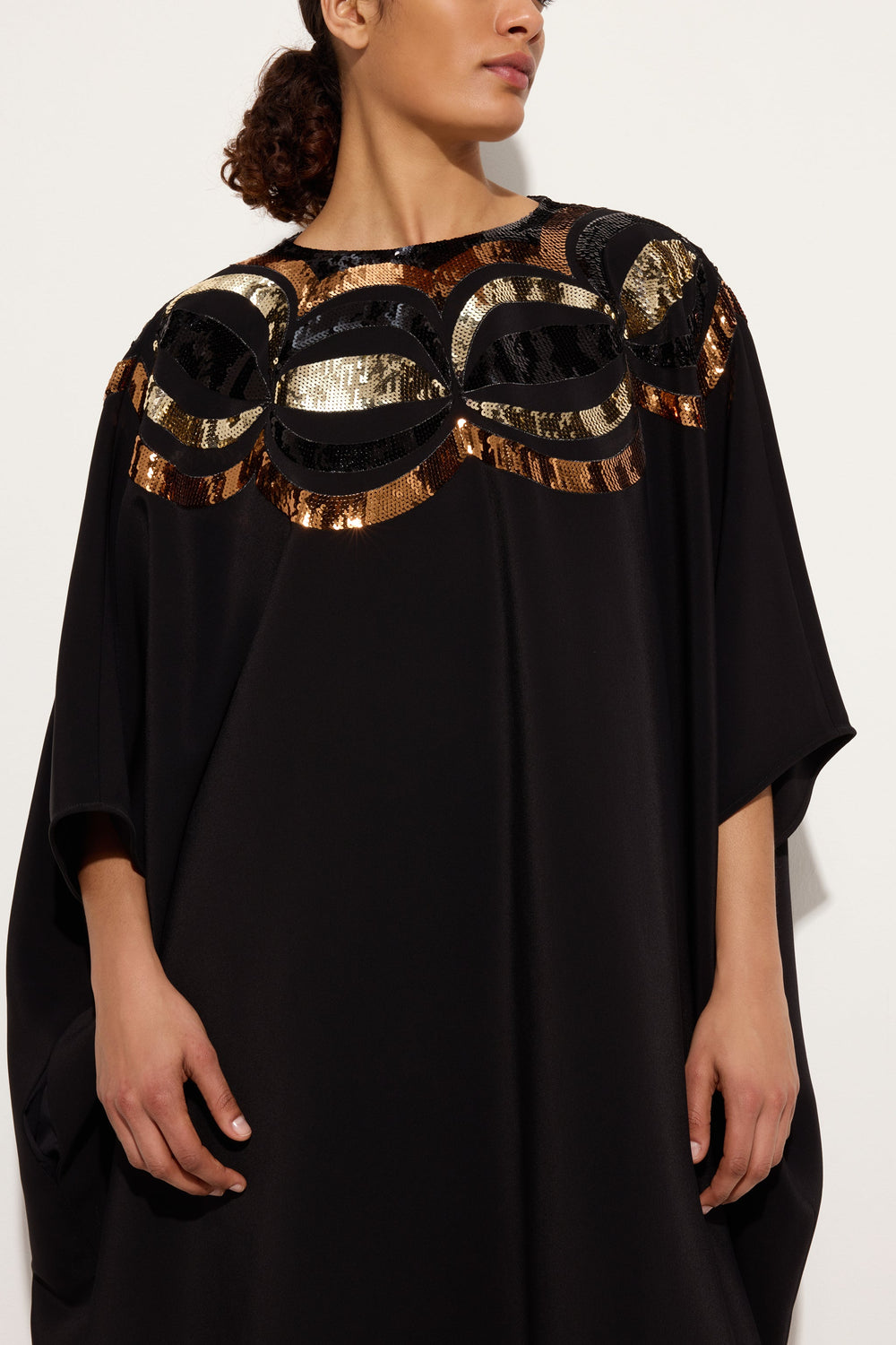 Pucci Long Kaftan with Sequined Collane Embroidery