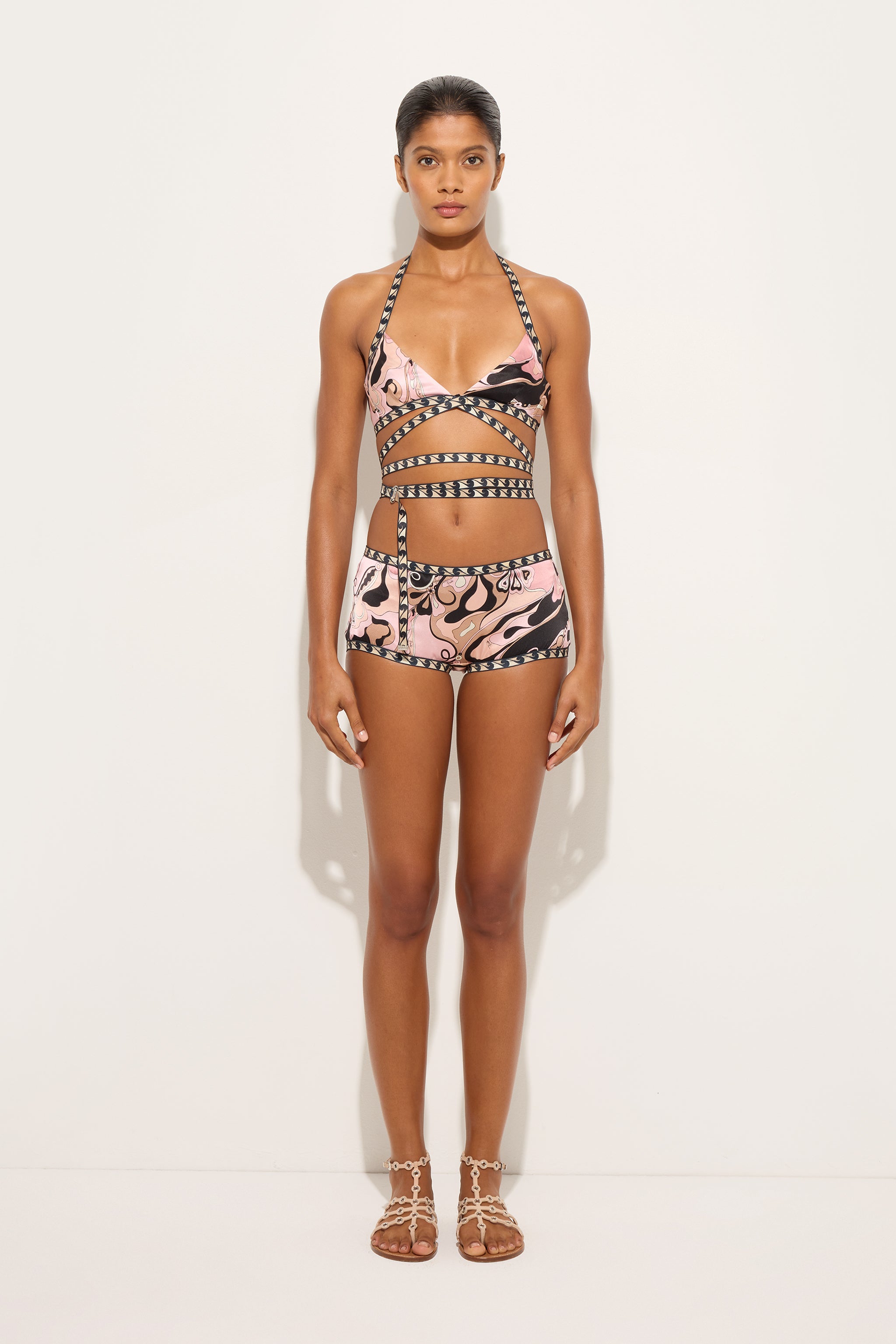 Pucci Orchidee Print Silk Satin Bra