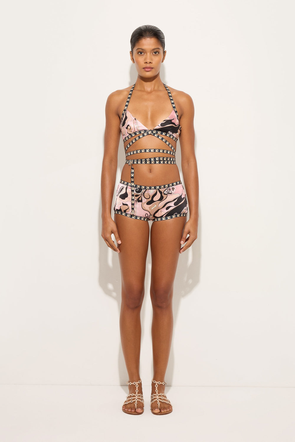 Pucci Orchidee Print Silk Satin Bra