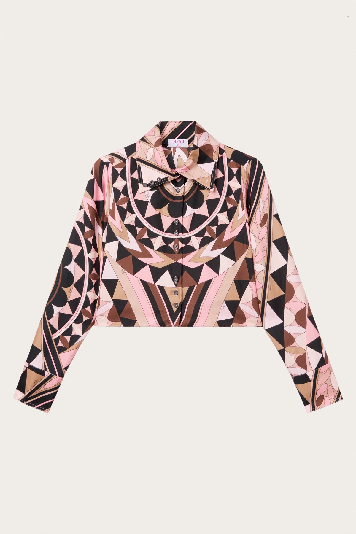 Pucci Manuba Print Silk Crop Shirt
