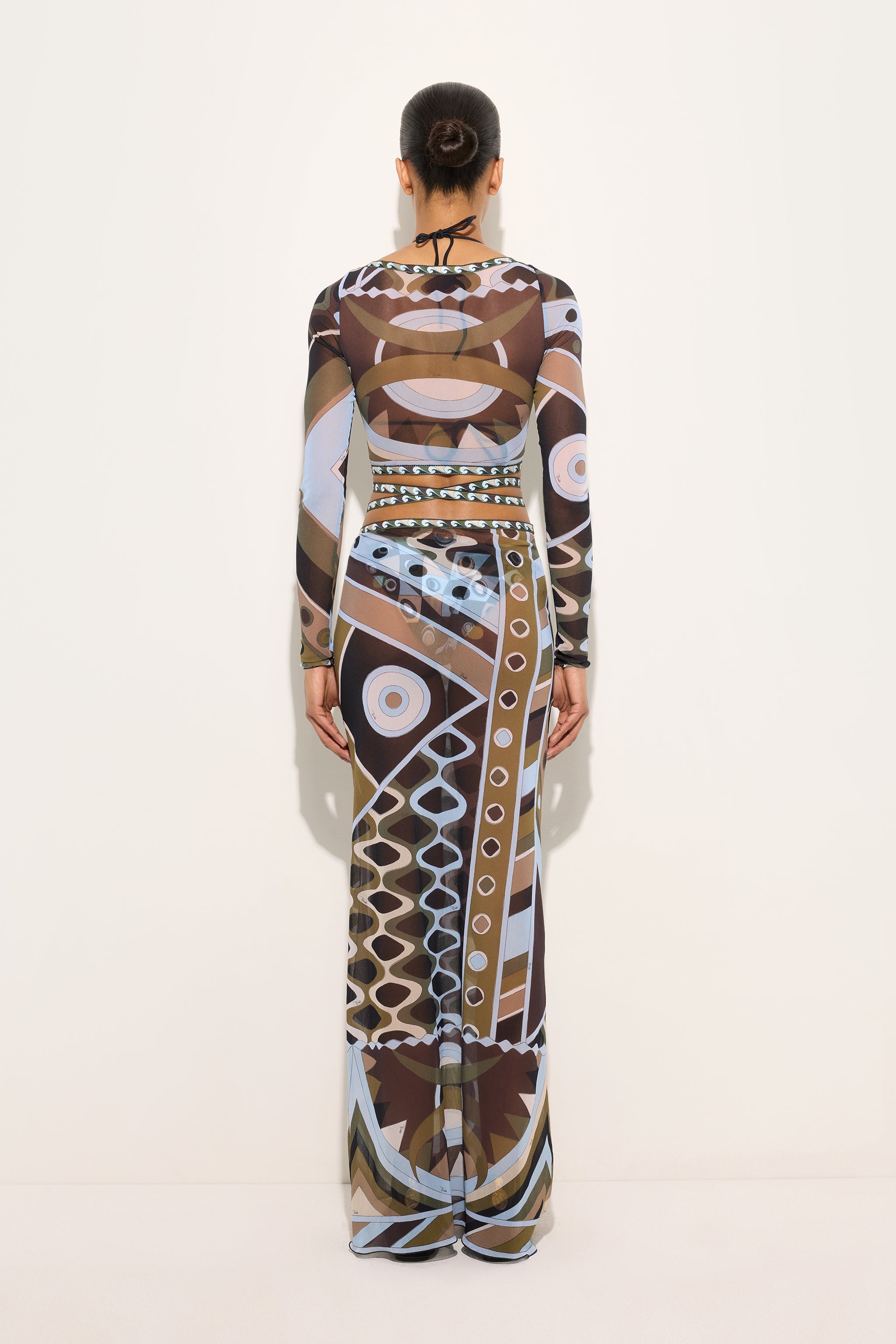 Pucci Vivara Print Tulle Crop Top