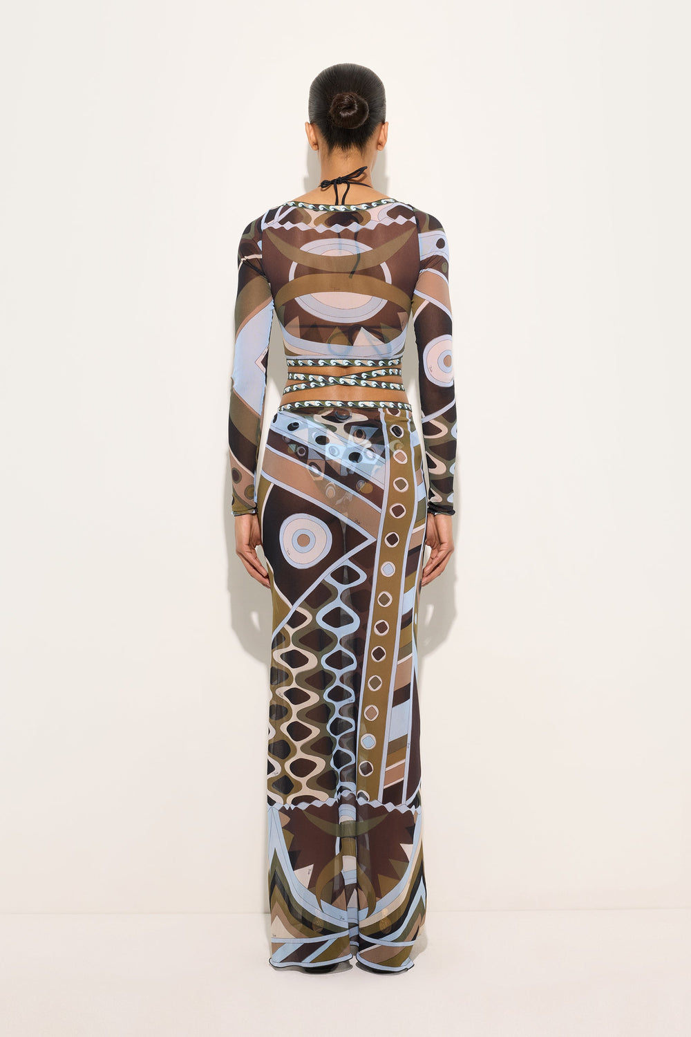 Pucci Vivara Print Tulle Crop Top