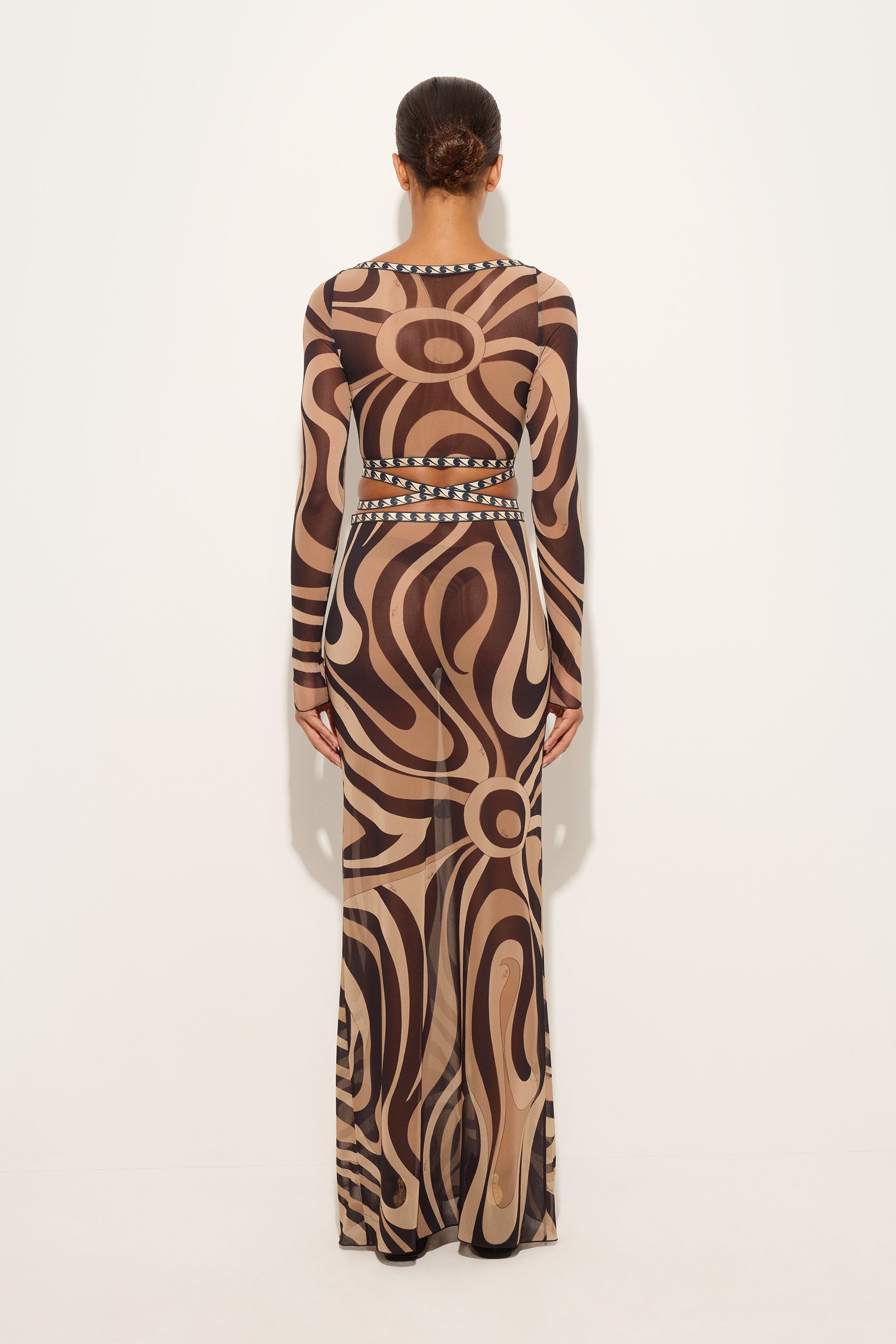 Pucci Marmo Print Tulle Crop Top