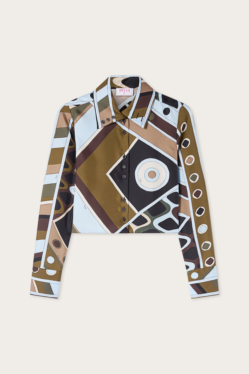 Pucci Vivara Print Silk Crop Shirt