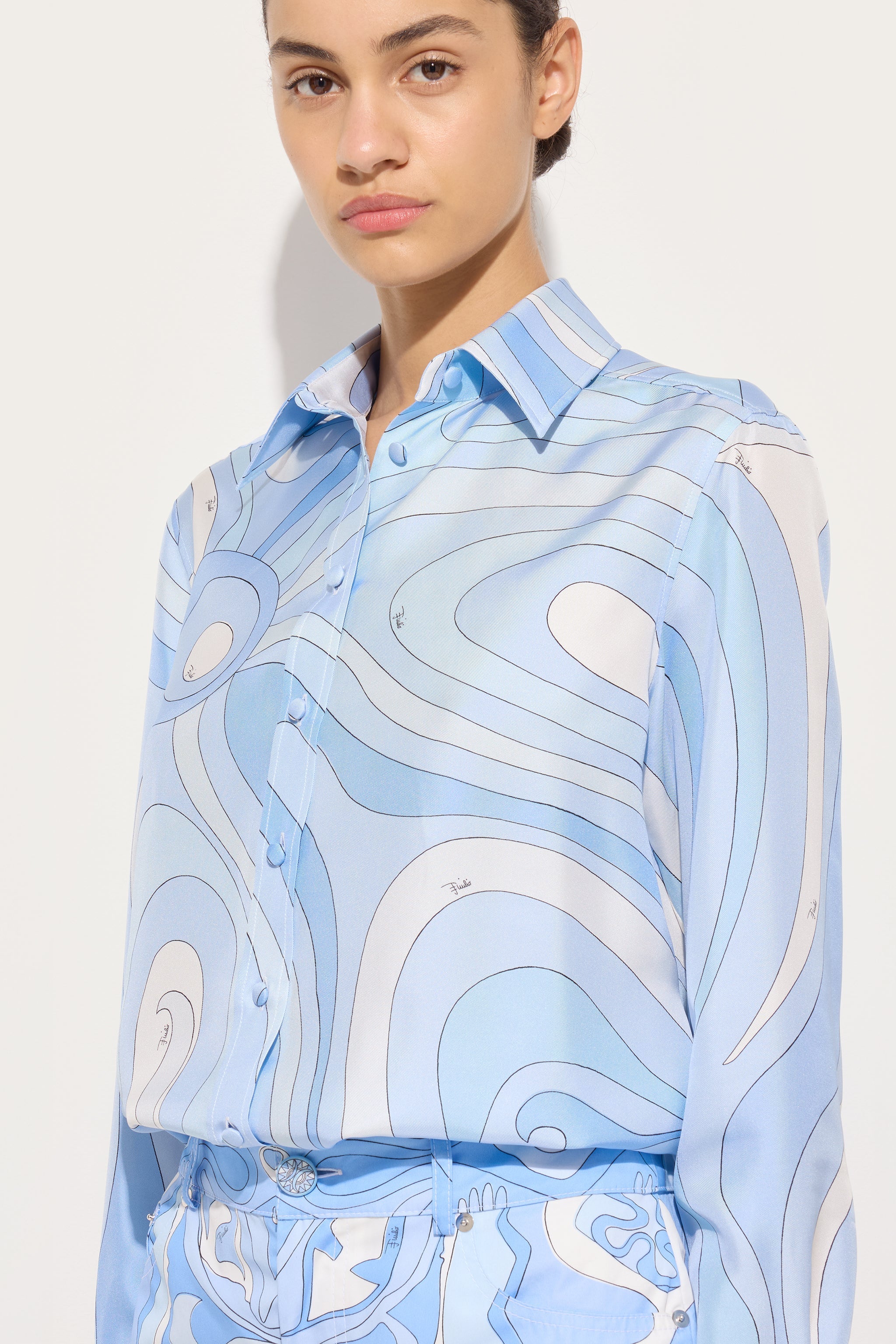 Pucci Marmo Print Silk Shirt