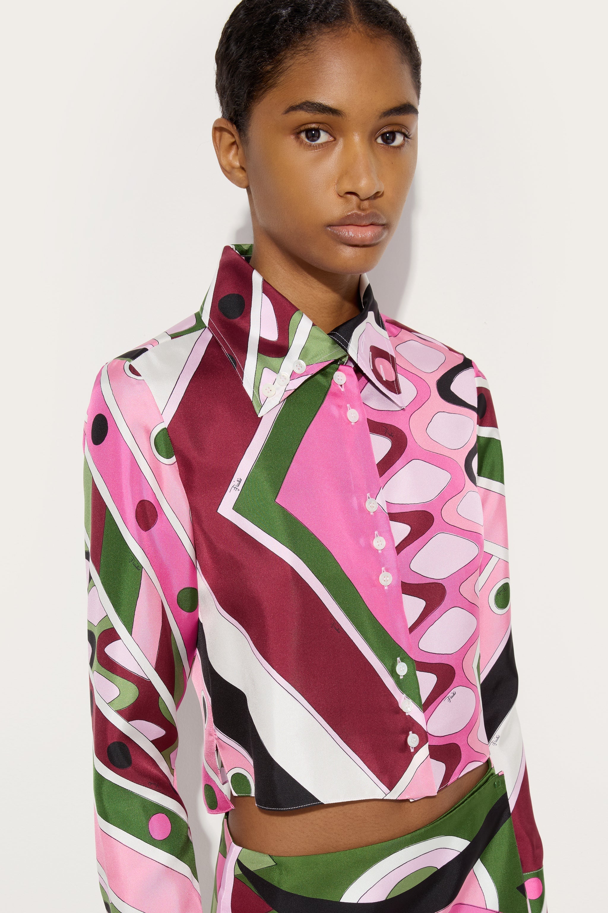 Pucci Vivara Print Cropped Shirt