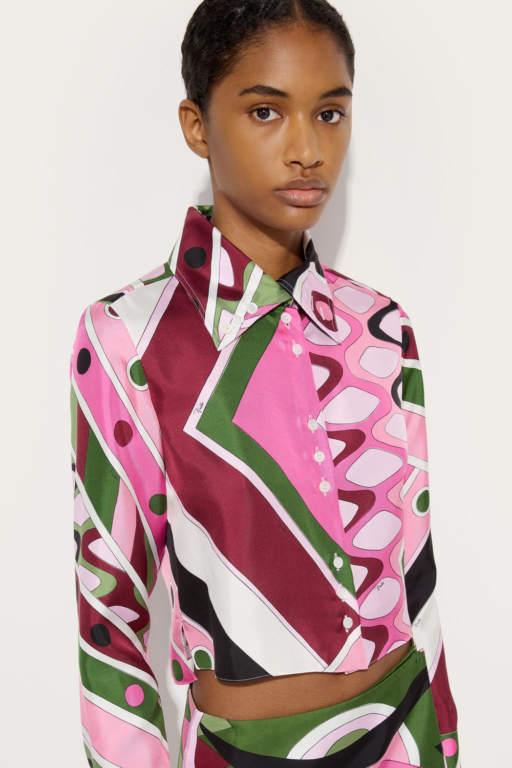 Pucci Vivara Print Cropped Shirt
