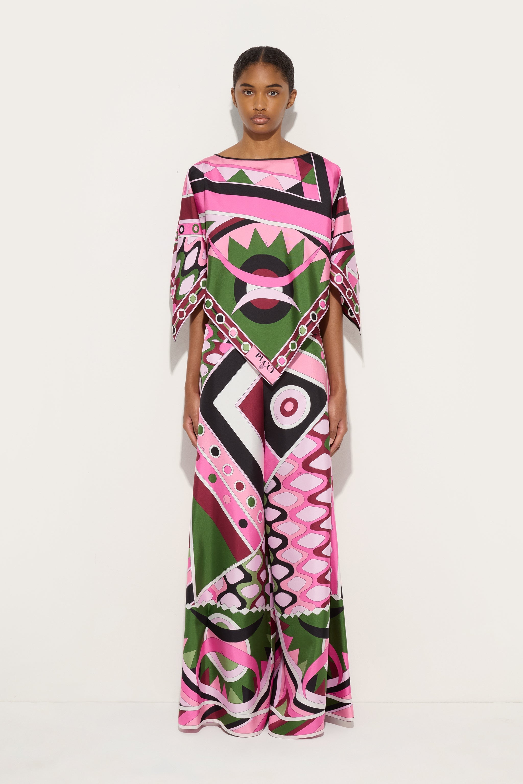 Pucci Vivara Print Cape Blouse