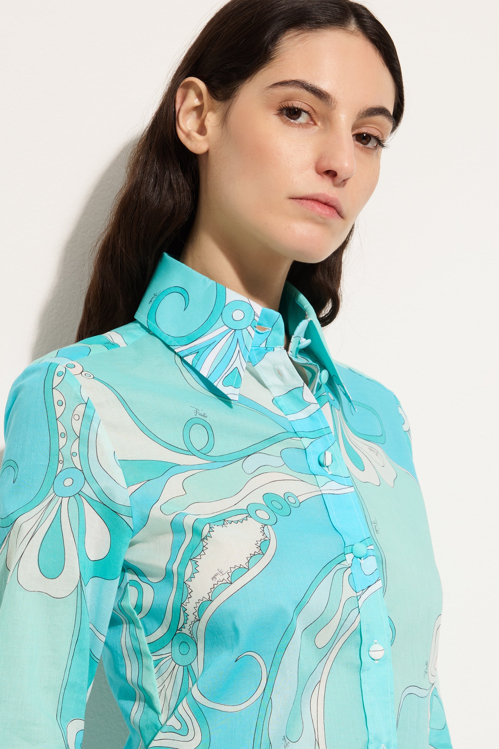 Pucci Orchidee Print Cotton Shirt