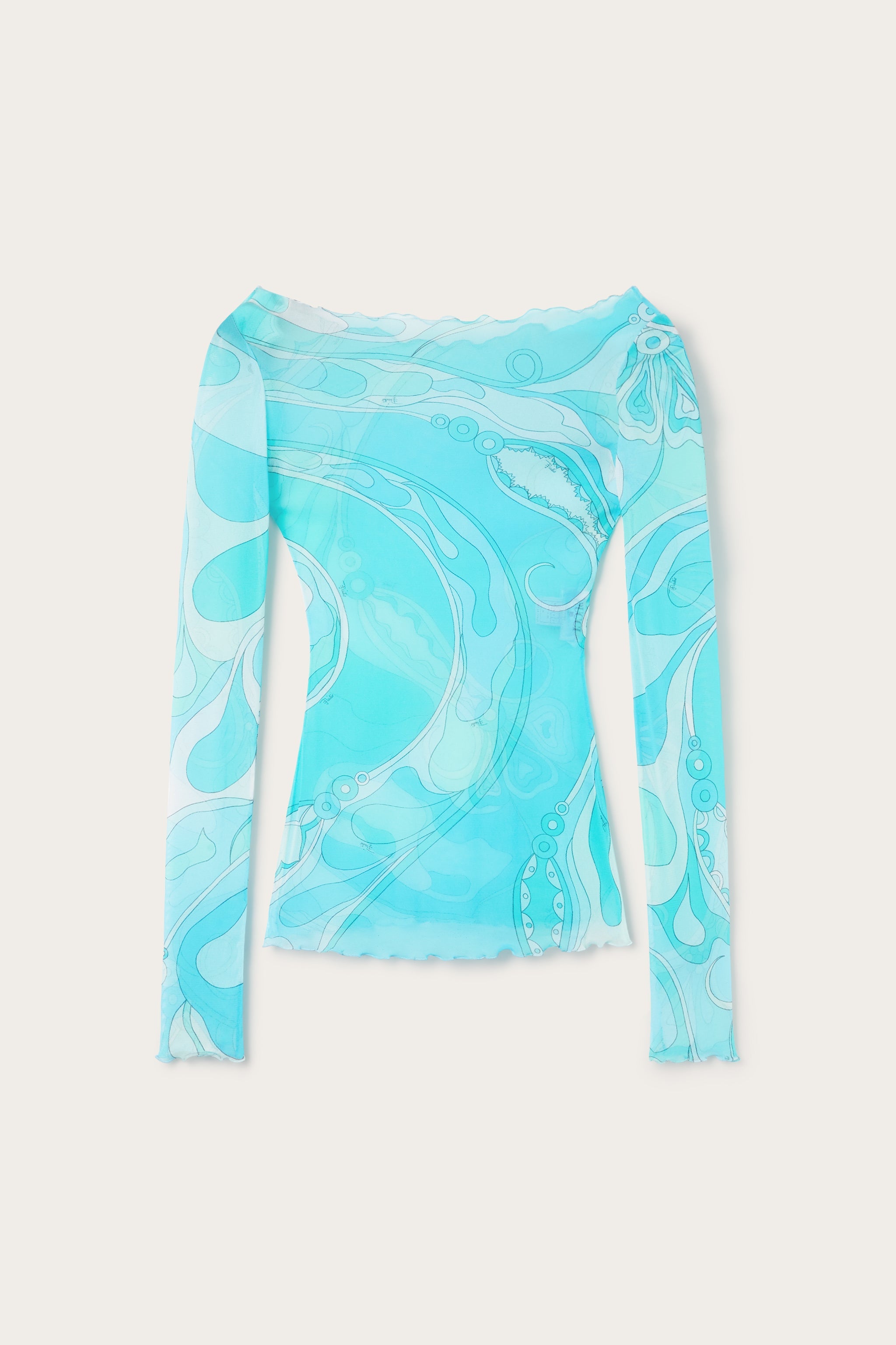 Pucci Orchidee Print Tulle Top