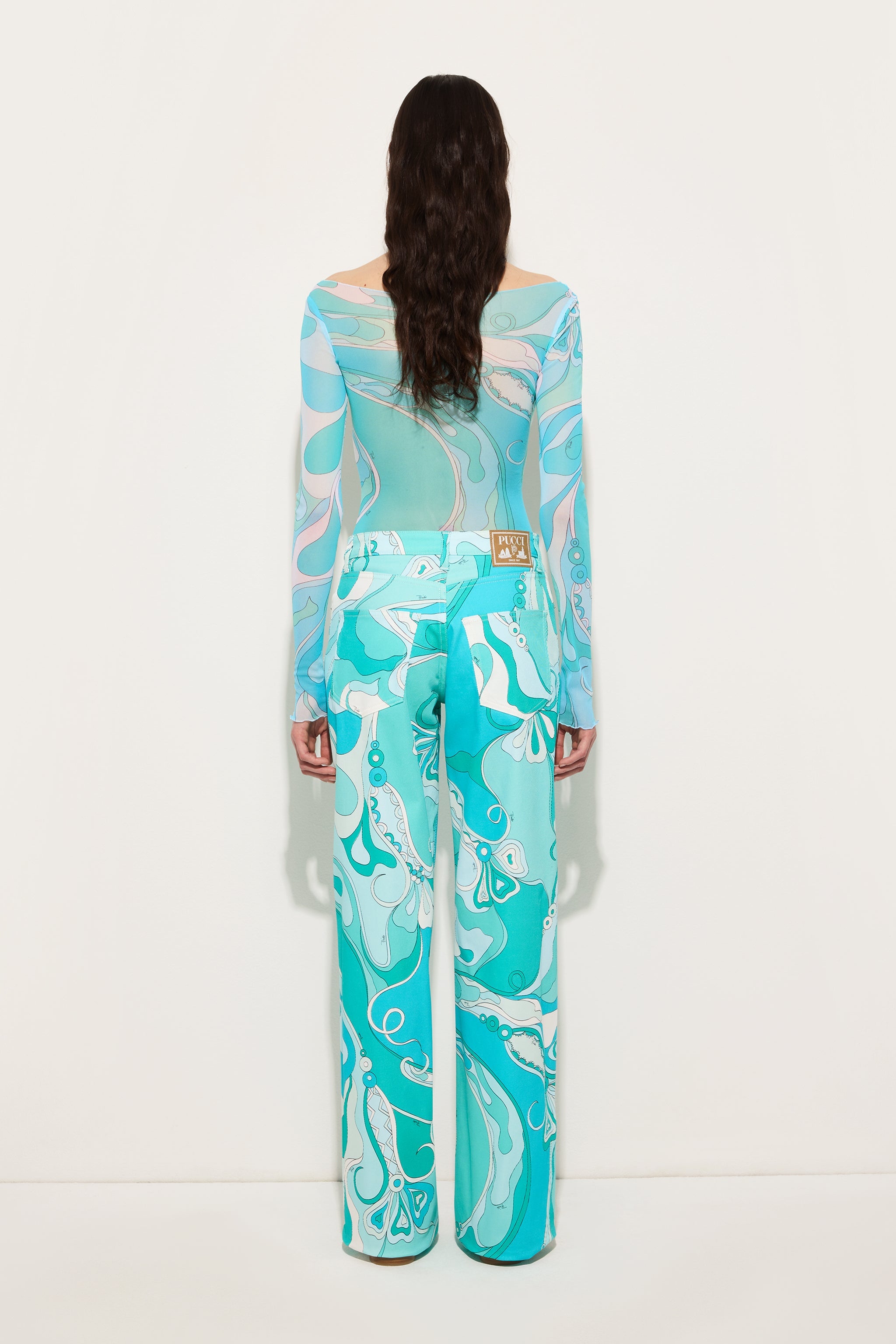 Pucci Orchidee Print Tulle Top