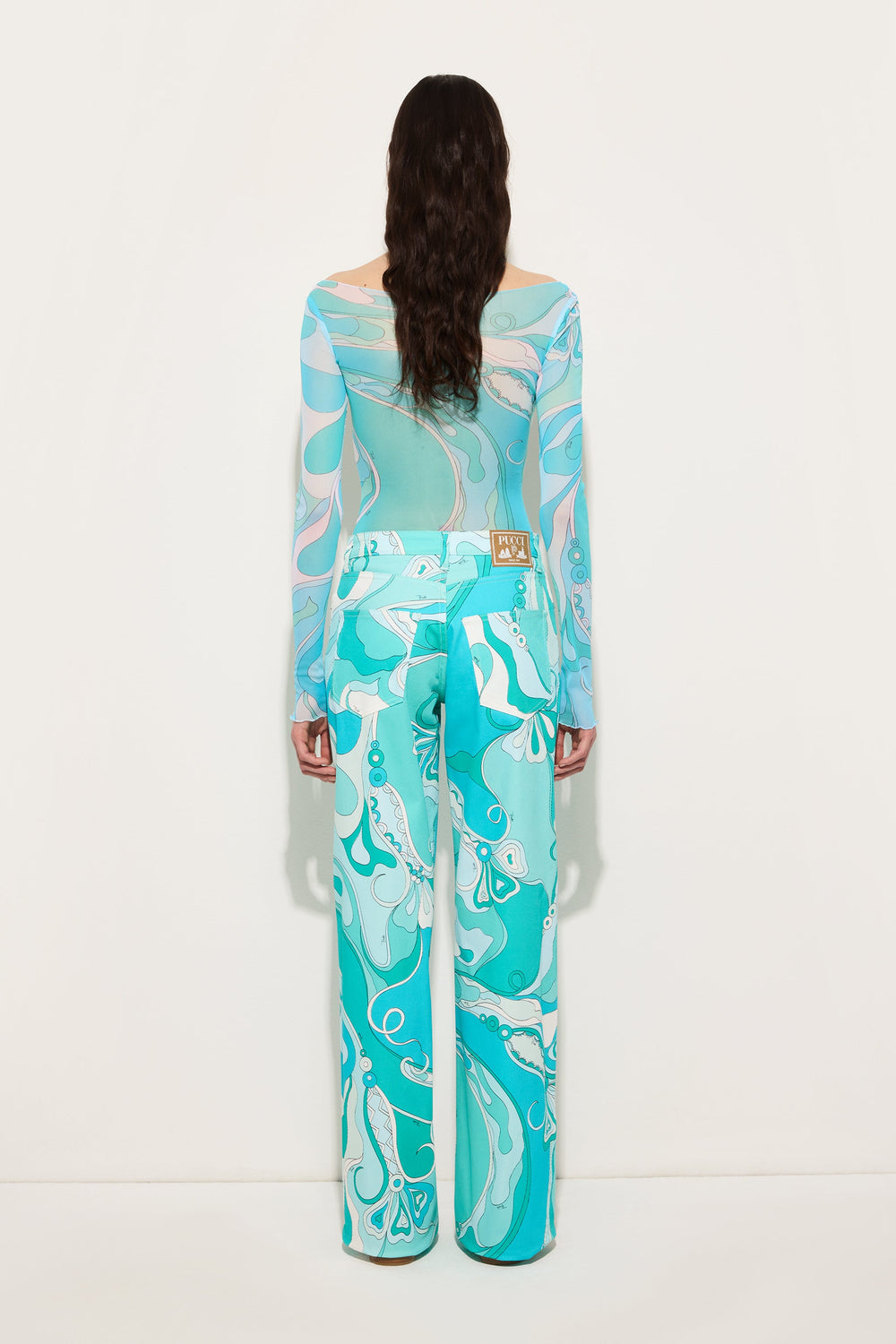 Pucci Orchidee Print Tulle Top