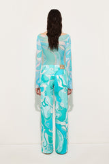 Pucci Orchidee Print Tulle Top