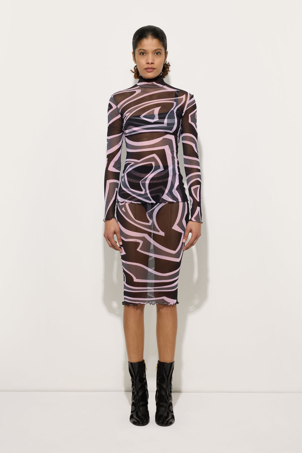 Pucci Labirinto Print Tulle Top