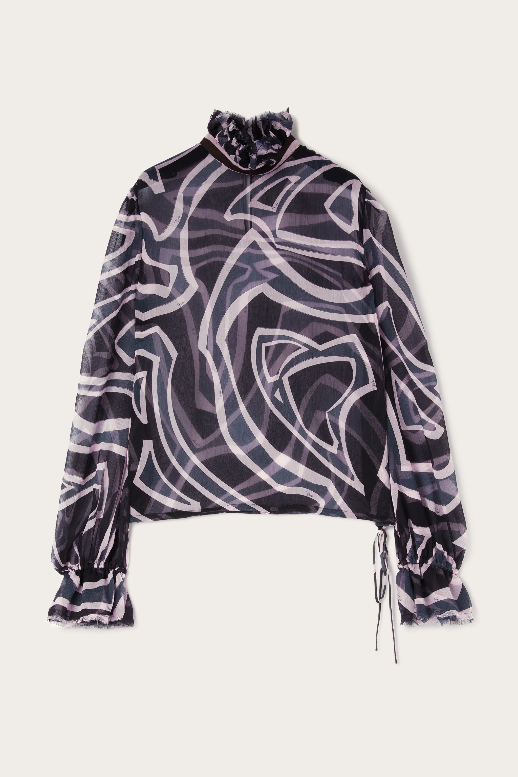 Pucci Labirinto Print Blouse with Balloon Sleeves