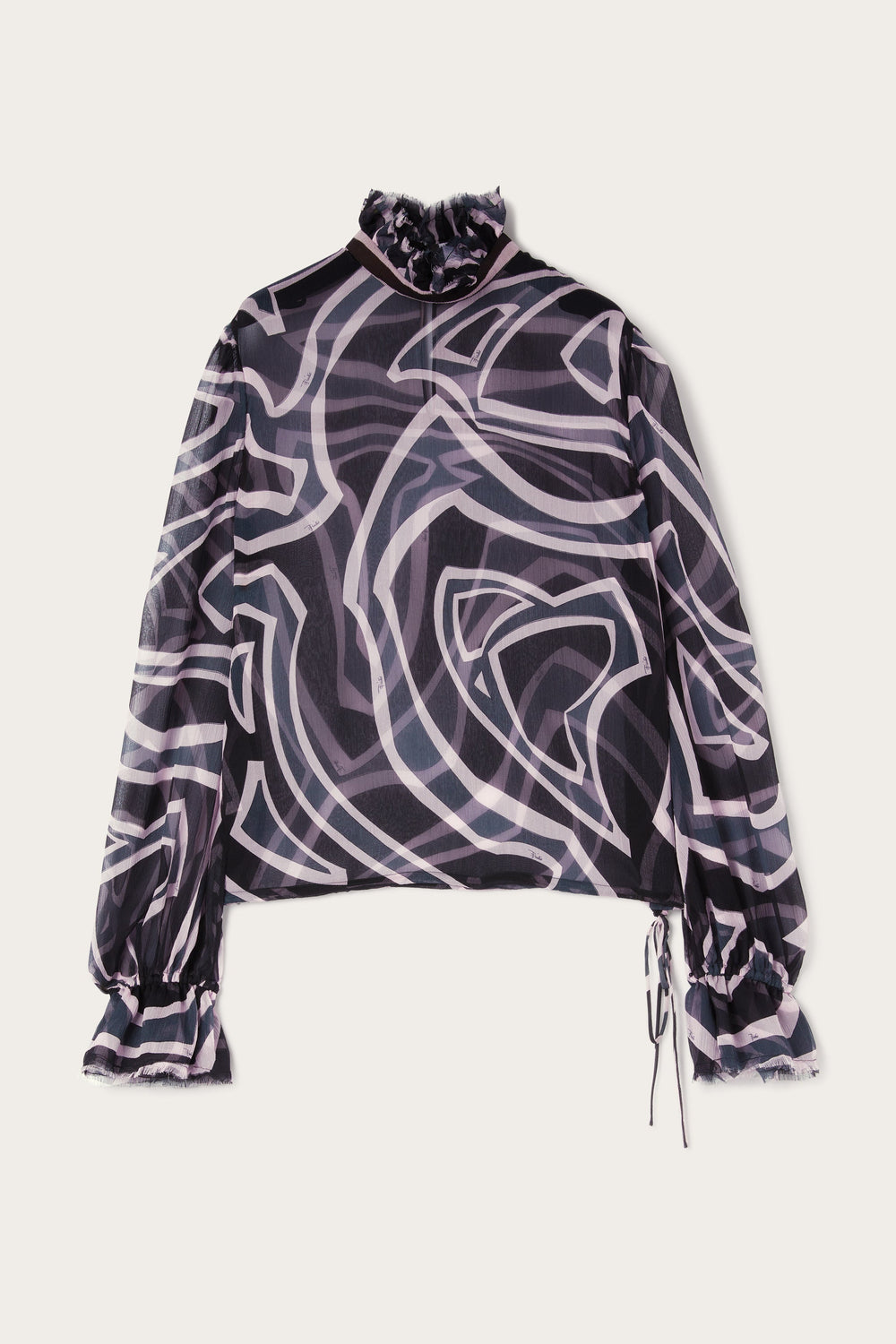 Pucci Labirinto Print Blouse with Balloon Sleeves