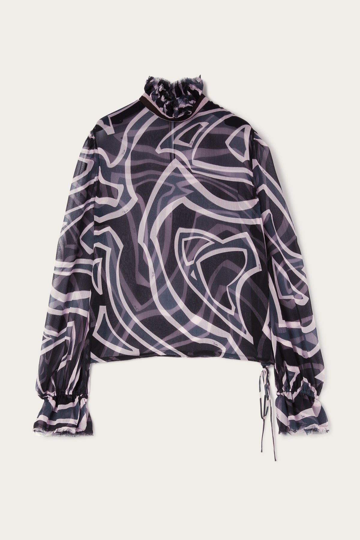 Pucci Labirinto Print Blouse with Balloon Sleeves