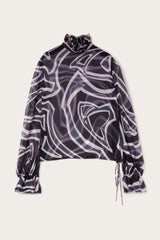 Pucci Labirinto Print Blouse with Balloon Sleeves