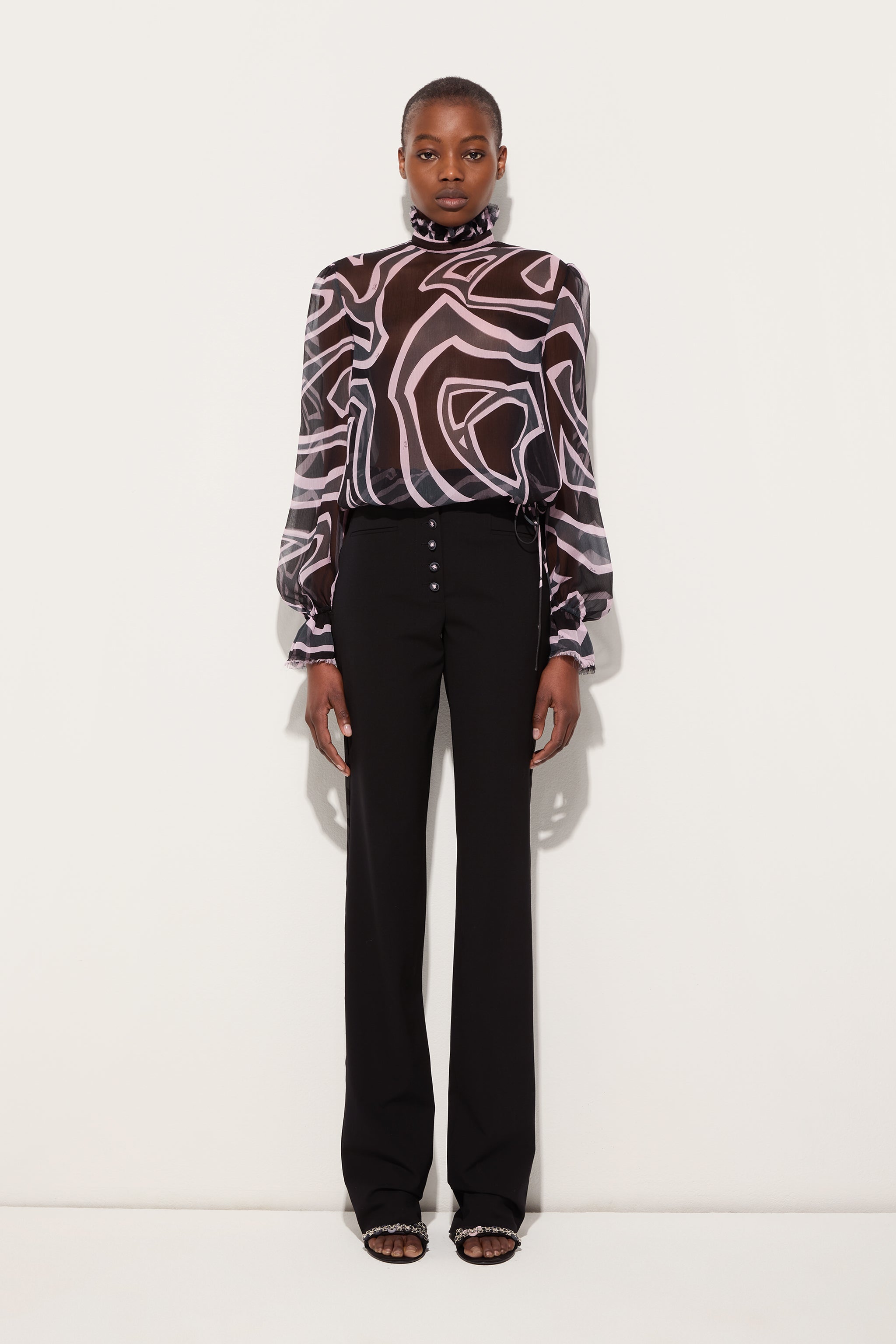 Pucci Labirinto Print Blouse with Balloon Sleeves