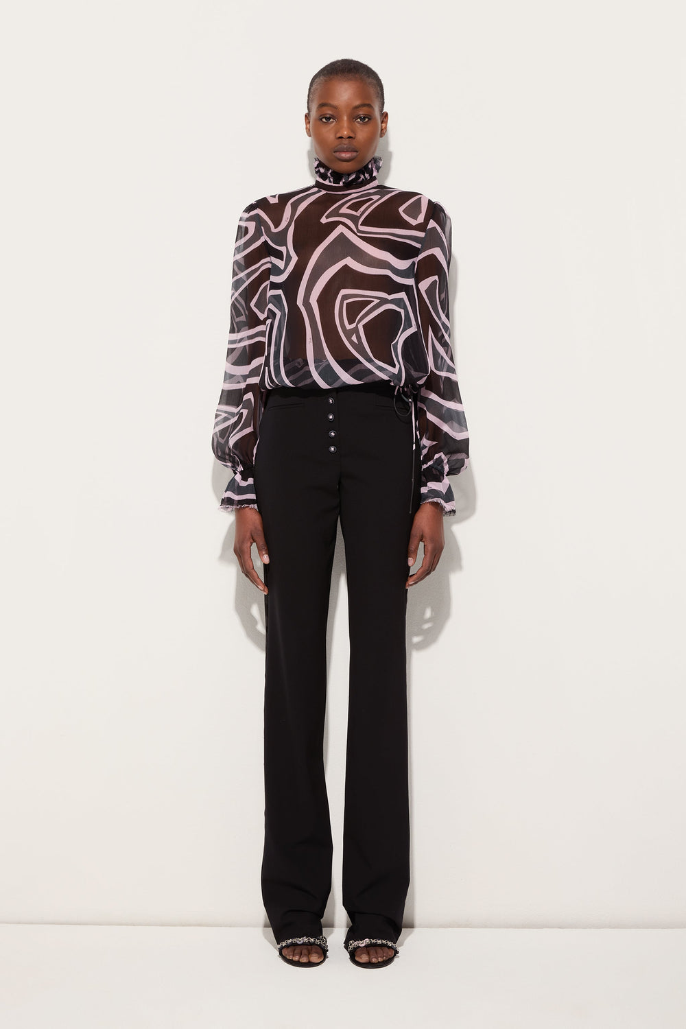 Pucci Labirinto Print Blouse with Balloon Sleeves