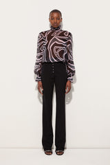 Pucci Labirinto Print Blouse with Balloon Sleeves