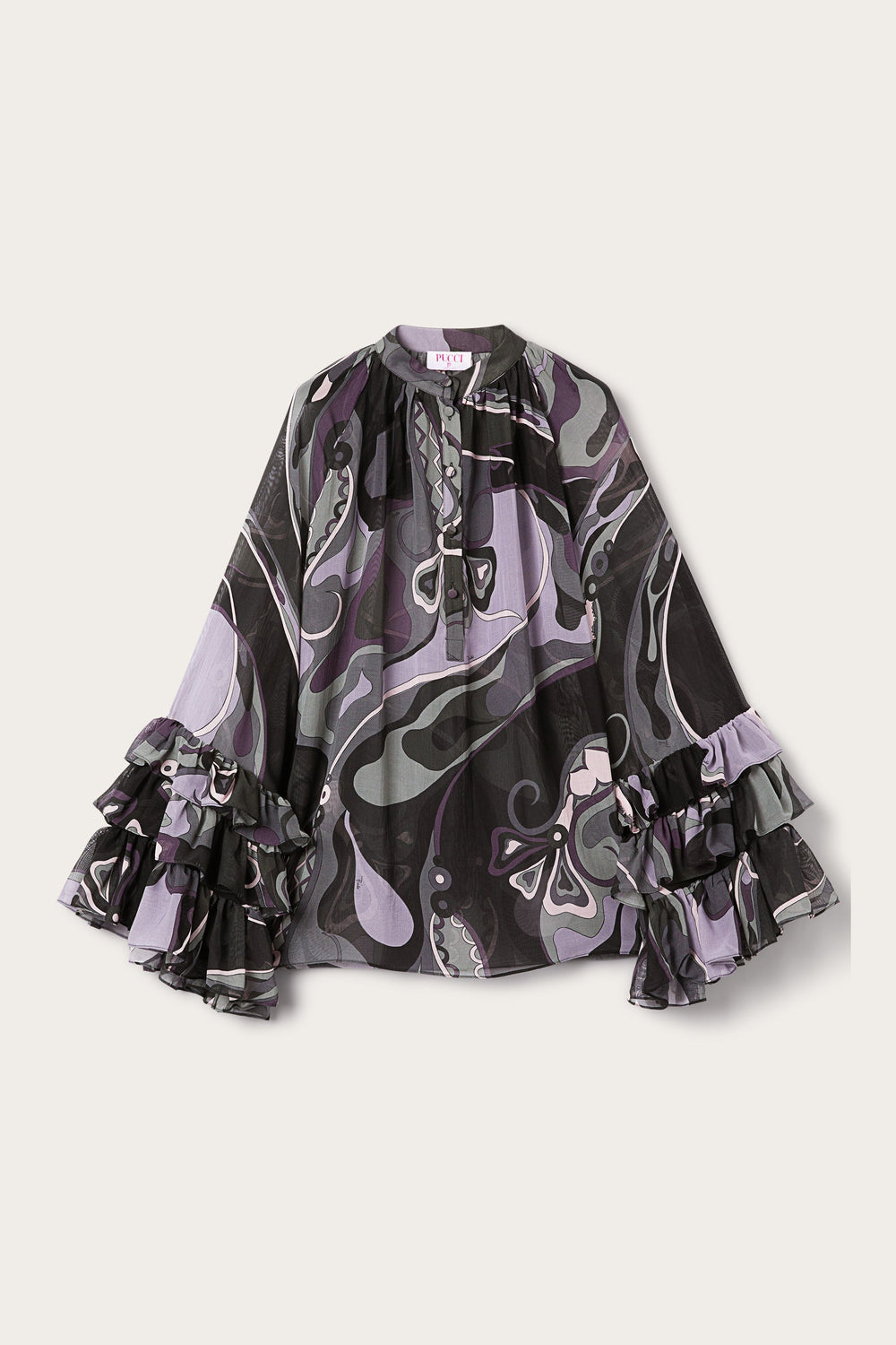 Pucci Orchidee Print Silk Blouse