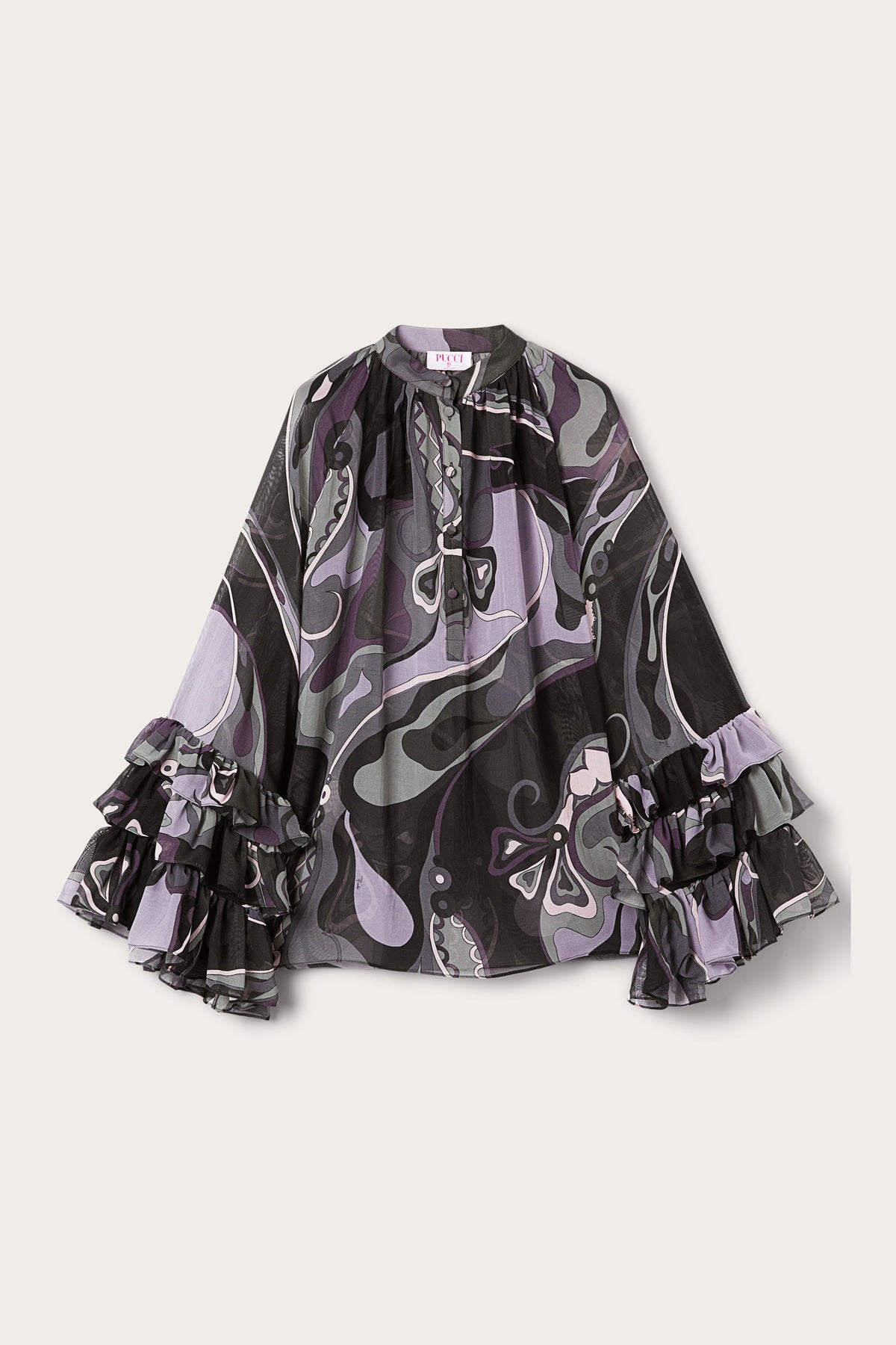 Pucci Orchidee Print Silk Blouse