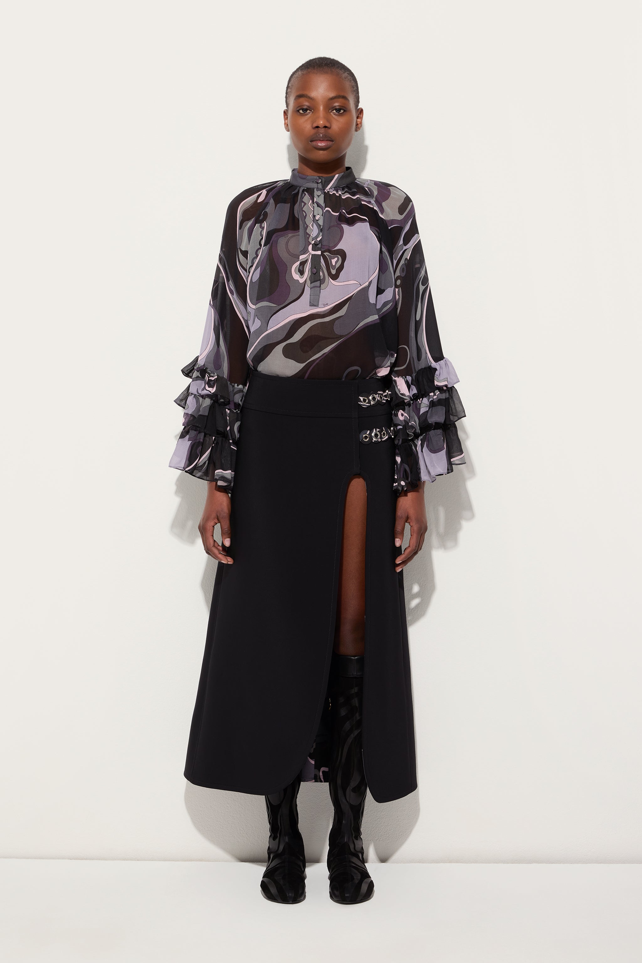 Pucci Orchidee Print Silk Blouse