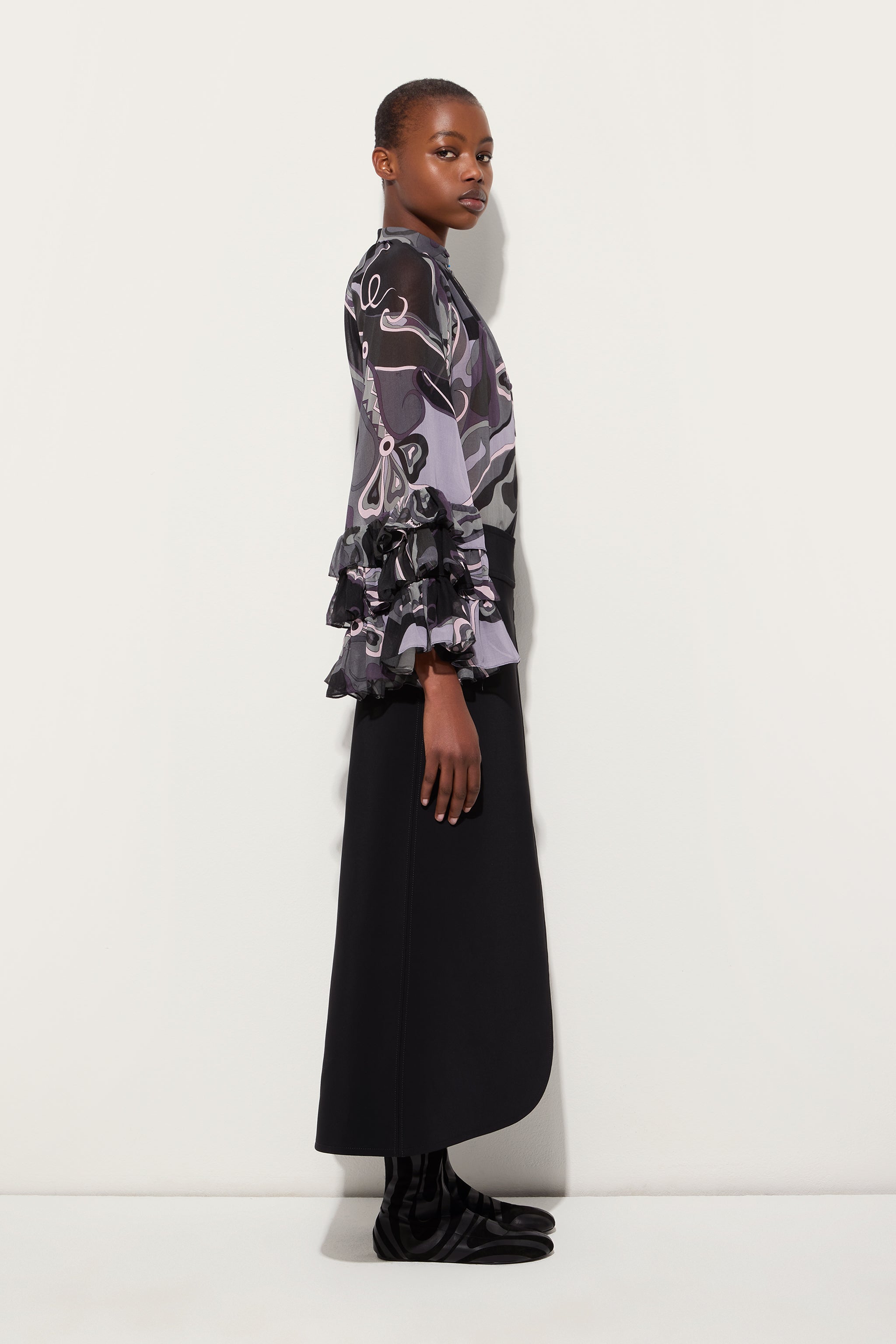 Pucci Orchidee Print Silk Blouse